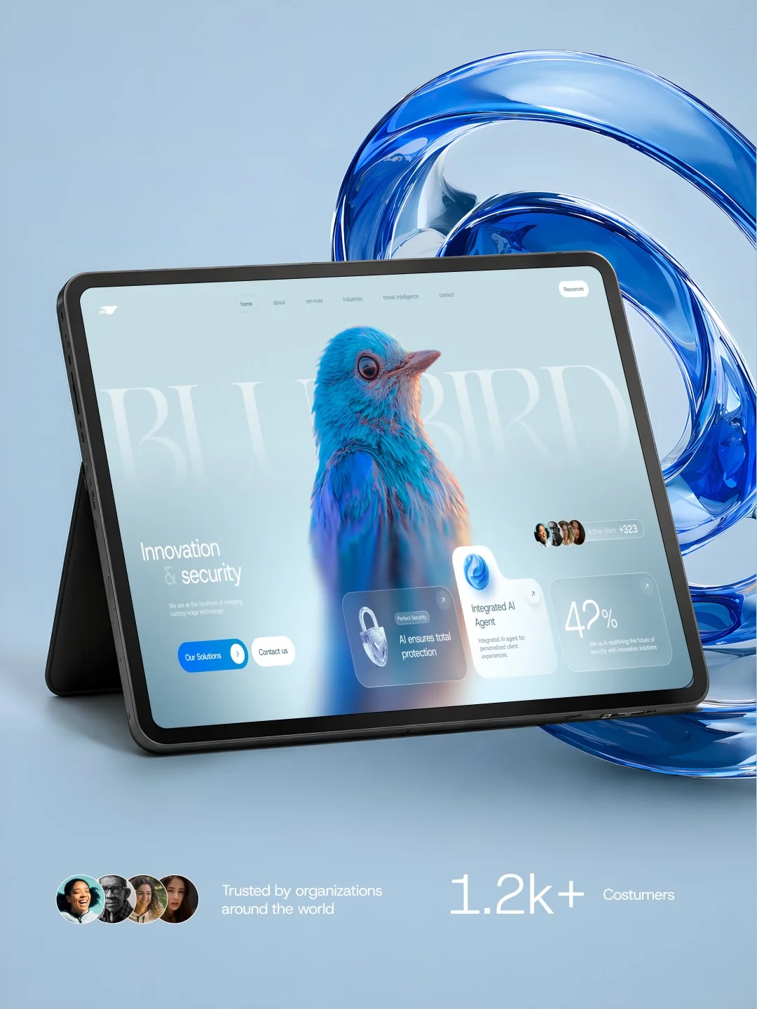 Bluebird — Footer website design template