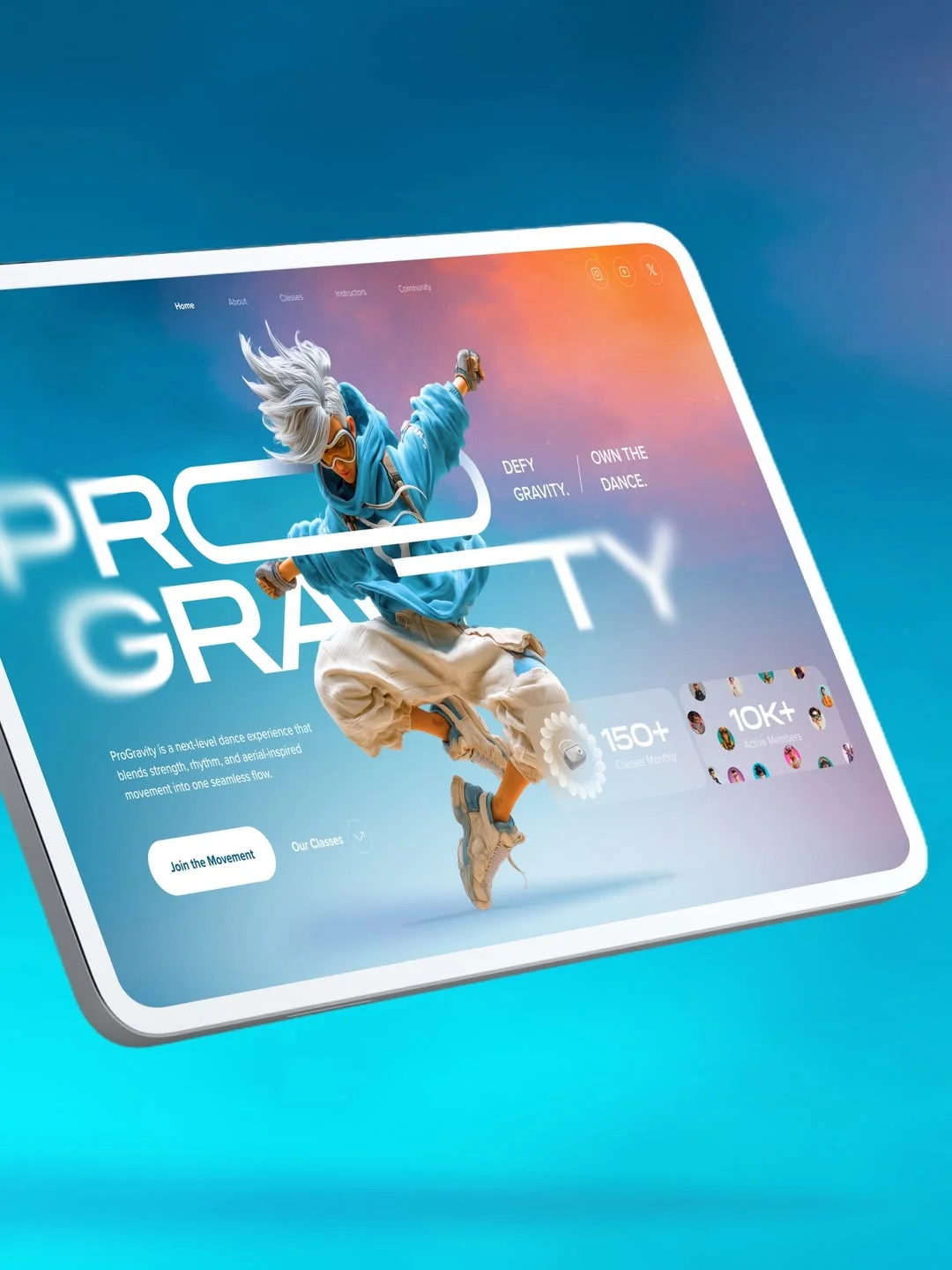 V0 Gravity — Features Grid website design template