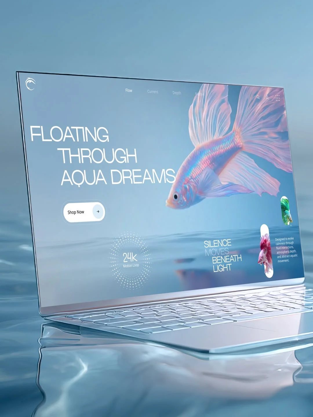 Aqua Veil — Glass Hero website design template